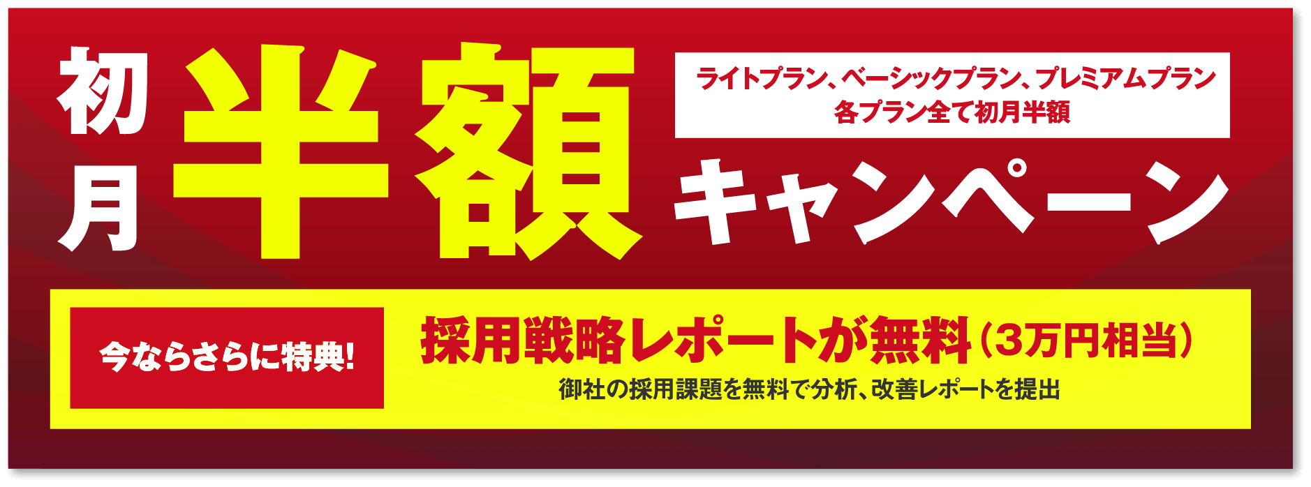 初月半額キャンペーン